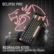 Redragon Eclipse Pro K720 Wireless CNC Gasket Gaming Keyboard w/Hype Screen & Knob, 81 Keys Mechanical Keyboard, Smart 1.14’’ TFT Info Display, 5-Layer Noise Dampening, Custom Linear Switch, Dawn Sakura Color