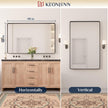 48” x 30” Black Bathroom Mirrors for Over Sink, Rounded Rectangle Bathroom Vanity Mirror