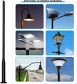 Street Light Pole 10Ft,Street Light Poles for Outdoor Lighting, Solar Street Light Pole Accessory for Street, Patio, Backyard, Basketball Court, Park