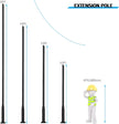Street Light Pole 10Ft,Street Light Poles for Outdoor Lighting, Solar Street Light Pole Accessory for Street, Patio, Backyard, Basketball Court, Park