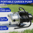 LANCHEZ Shallow Well Pump, Stainless Steel Water Transfer Pump, 115V Garden Irrigation Pump, Water Booster Jet Pump for Home Garden Lawn Farm, Silver | 115V 1.6 HP, 1500 GPH, Portable Stainless Steel