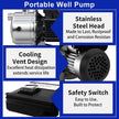 LANCHEZ Shallow Well Pump, Stainless Steel Water Transfer Pump, 115V Garden Irrigation Pump, Water Booster Jet Pump for Home Garden Lawn Farm, Silver | 115V 1.6 HP, 1500 GPH, Portable Stainless Steel