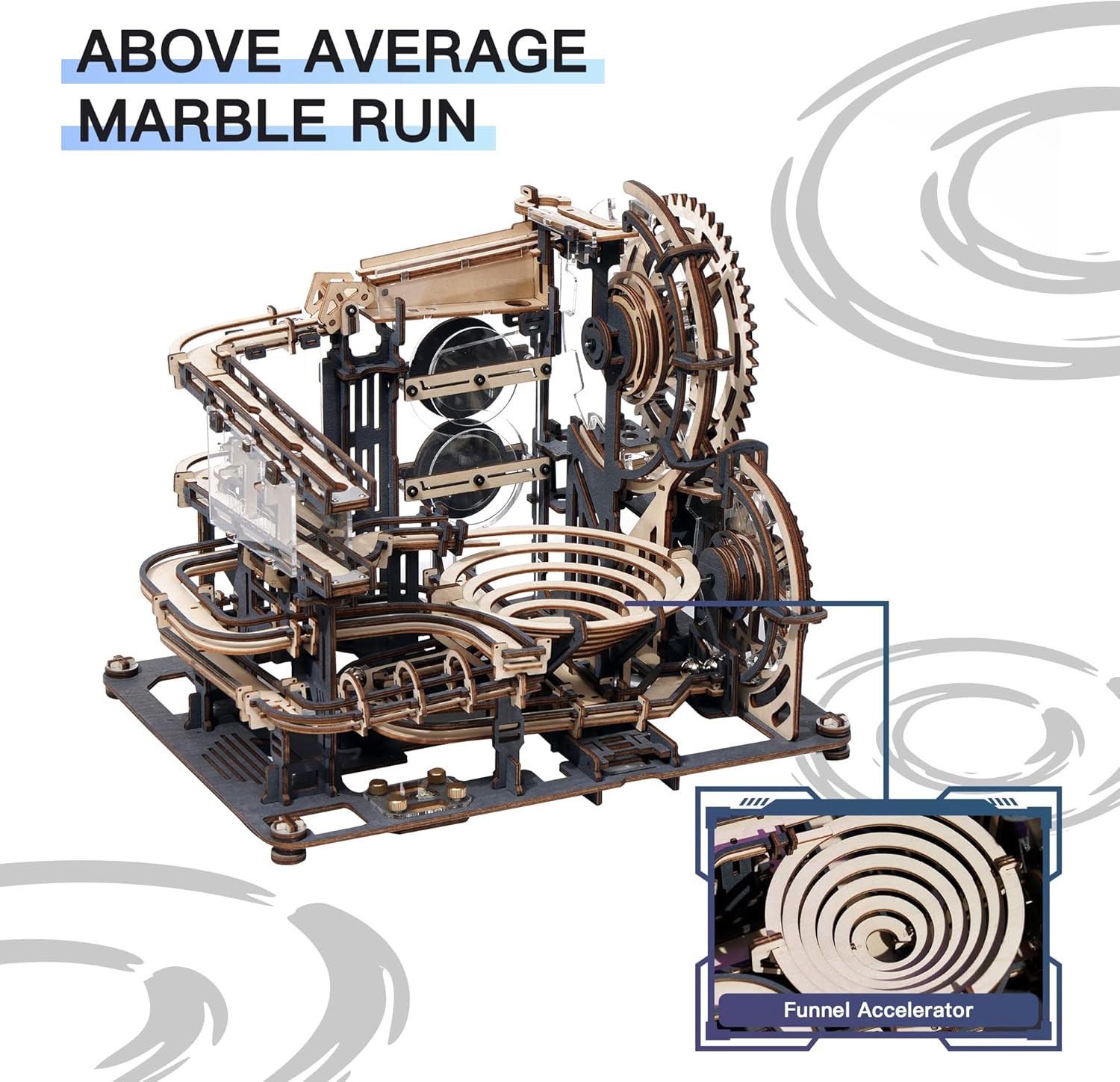 ROBOTIME 3D Puzzles Marble Run - LGA01 Marble Night City Wooden Model to Build