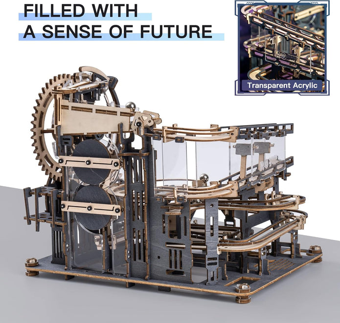 ROBOTIME 3D Puzzles Marble Run - LGA01 Marble Night City Wooden Model to Build