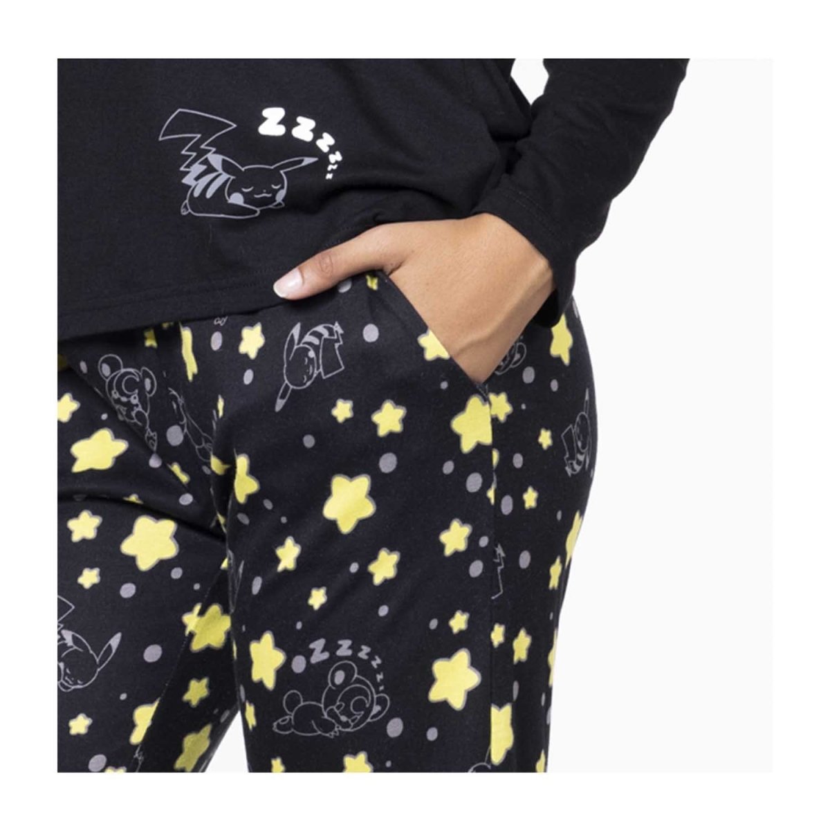 Pokemon center Pikachu & Teddiursa Black & Yellow Lounge Pants - Women