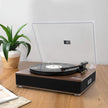 LP&No.1 Wireless Record Player with Stereo Speakers, 3-Speed Belt-Drive Turntable for Vinyl Records with Wireless Playback and Auto-Stop