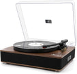 LP&No.1 Wireless Record Player with Stereo Speakers, 3-Speed Belt-Drive Turntable for Vinyl Records with Wireless Playback and Auto-Stop