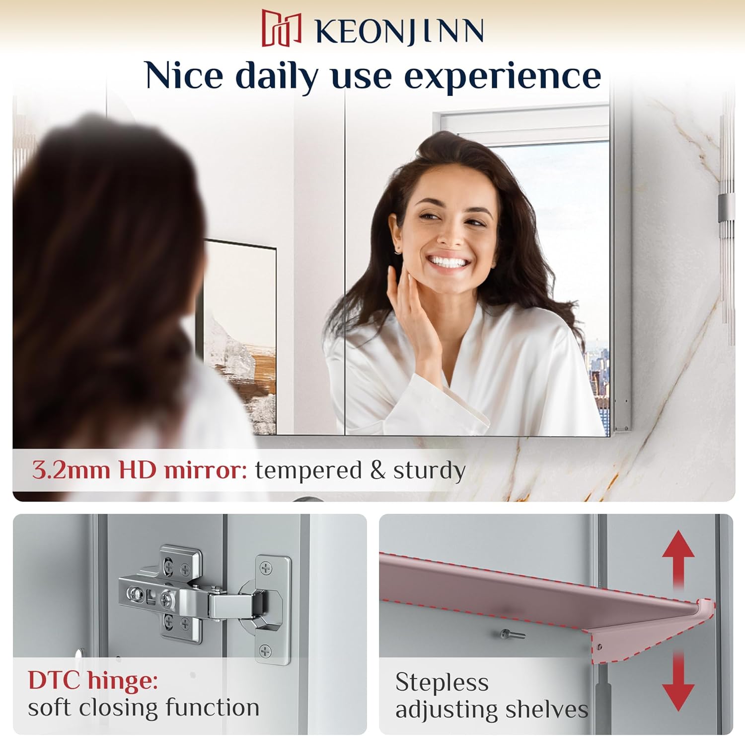 20 x 26 Inch Cabinet, Silver Cabinets for Bathroom with Mirror