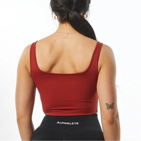 Alphalete Ultrasoft Square Neck Tank  - ORANGE