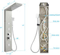 5-in-1 LED Shower Panel Tower System Stainless Steel Rainfall + waterfall heads | 3 massage sprays | Handheld shower | Waterfall tub spout | LED lights | Wall mount