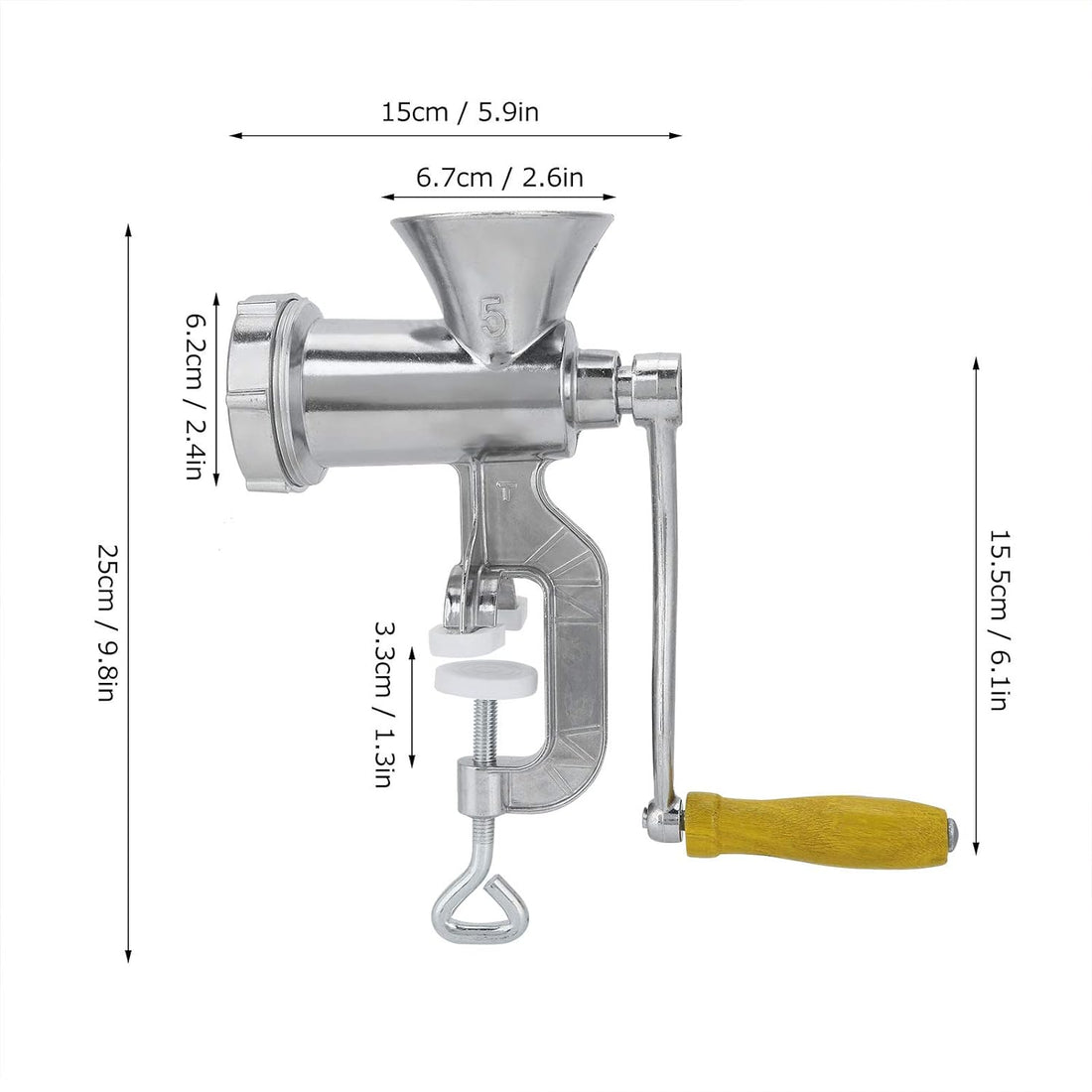 Aluminium Alloy Hand Operate Manual Meat Grinder Sausage Beef Mincer Table Kitchen Home Tool