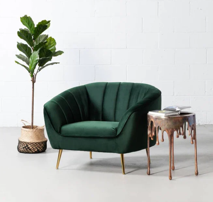 WAZO AUDREY - Green Velvet Chair