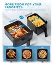 Midea Dual Basket Air Fryer Oven 11 Quart 8 in 1 Functions, Clear Window, Smart Sync Finish, Works with Alexa, Wi-Fi Connectivity, 50+ App Recipes for family meals, Bake, Roast, Grill, Broil, Toast