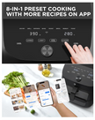 Midea Dual Basket Air Fryer Oven 11 Quart 8 in 1 Functions, Clear Window, Smart Sync Finish, Works with Alexa, Wi-Fi Connectivity, 50+ App Recipes for family meals, Bake, Roast, Grill, Broil, Toast