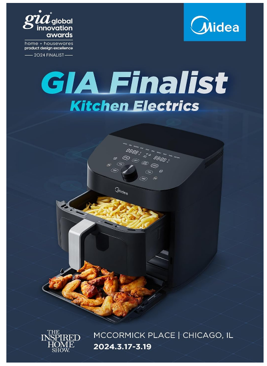 Midea Dual Basket Air Fryer Oven 11 Quart 8 in 1 Functions, Clear Window, Smart Sync Finish, Works with Alexa, Wi-Fi Connectivity, 50+ App Recipes for family meals, Bake, Roast, Grill, Broil, Toast