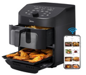 Midea Dual Basket Air Fryer Oven 11 Quart 8 in 1 Functions, Clear Window, Smart Sync Finish, Works with Alexa, Wi-Fi Connectivity, 50+ App Recipes for family meals, Bake, Roast, Grill, Broil, Toast