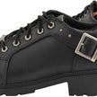 Milwaukee Leather MBL9311 Women's Black Leather Lace-Up Motorcycle Riding Shoes SIZE -7