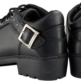 Milwaukee Leather MBL9311 Women's Black Leather Lace-Up Motorcycle Riding Shoes SIZE -7