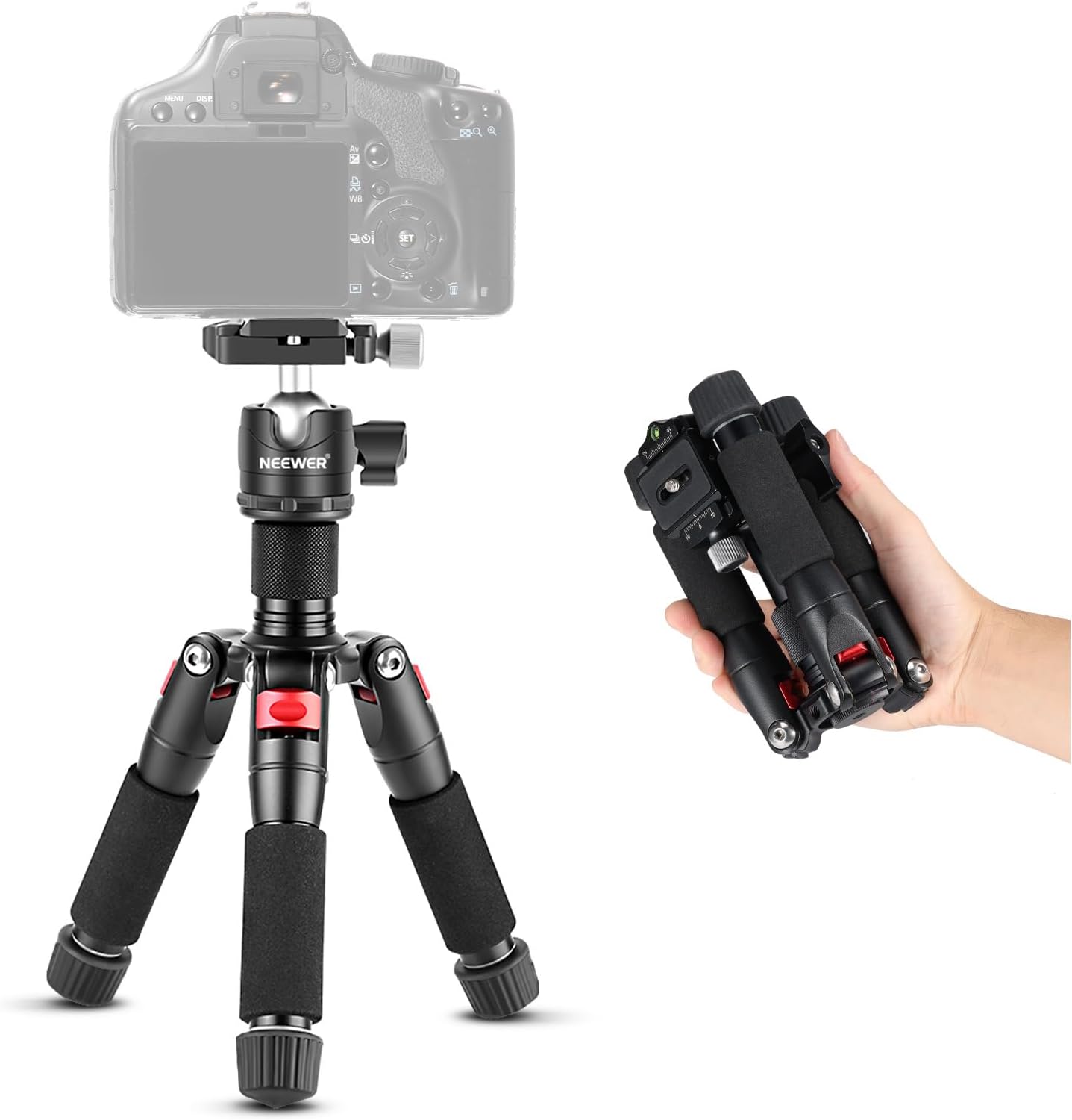 NEEWER Mini Tripod for Camera with 360° Ball Head Aluminum Alloy 20"/ 50cm 1/4"