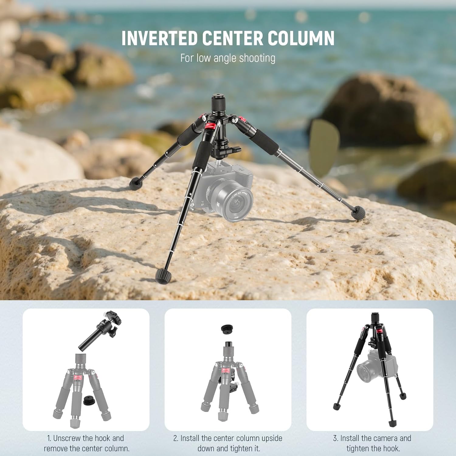 NEEWER Mini Tripod for Camera with 360° Ball Head Aluminum Alloy 20"/ 50cm 1/4"