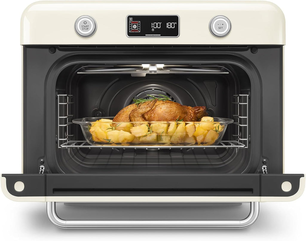 SMEG COF01Countertop Combi Oven - Multi-Function Grill, Air Fry, Steam, Bake, Convection, Defrost, and Warm, 10 Cooking Functions - Made In Italy