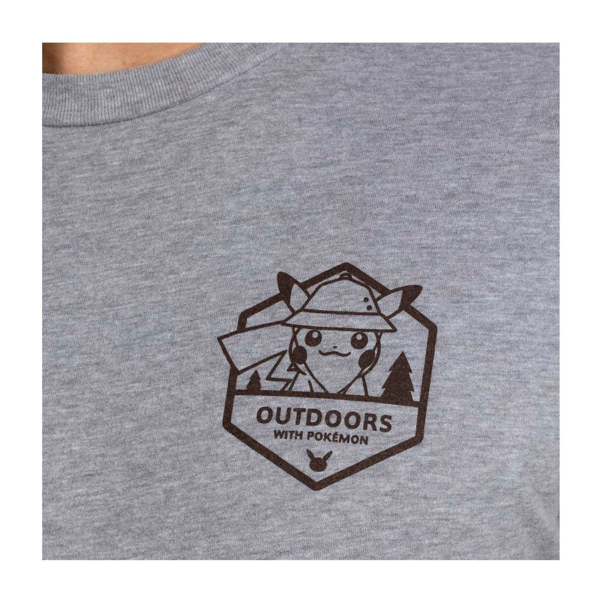 Outdoors with Pokémon Heather Gray Crew Neck T-Shirt - Men