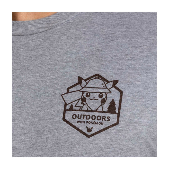 Outdoors with Pokémon Heather Gray Crew Neck T-Shirt - Men