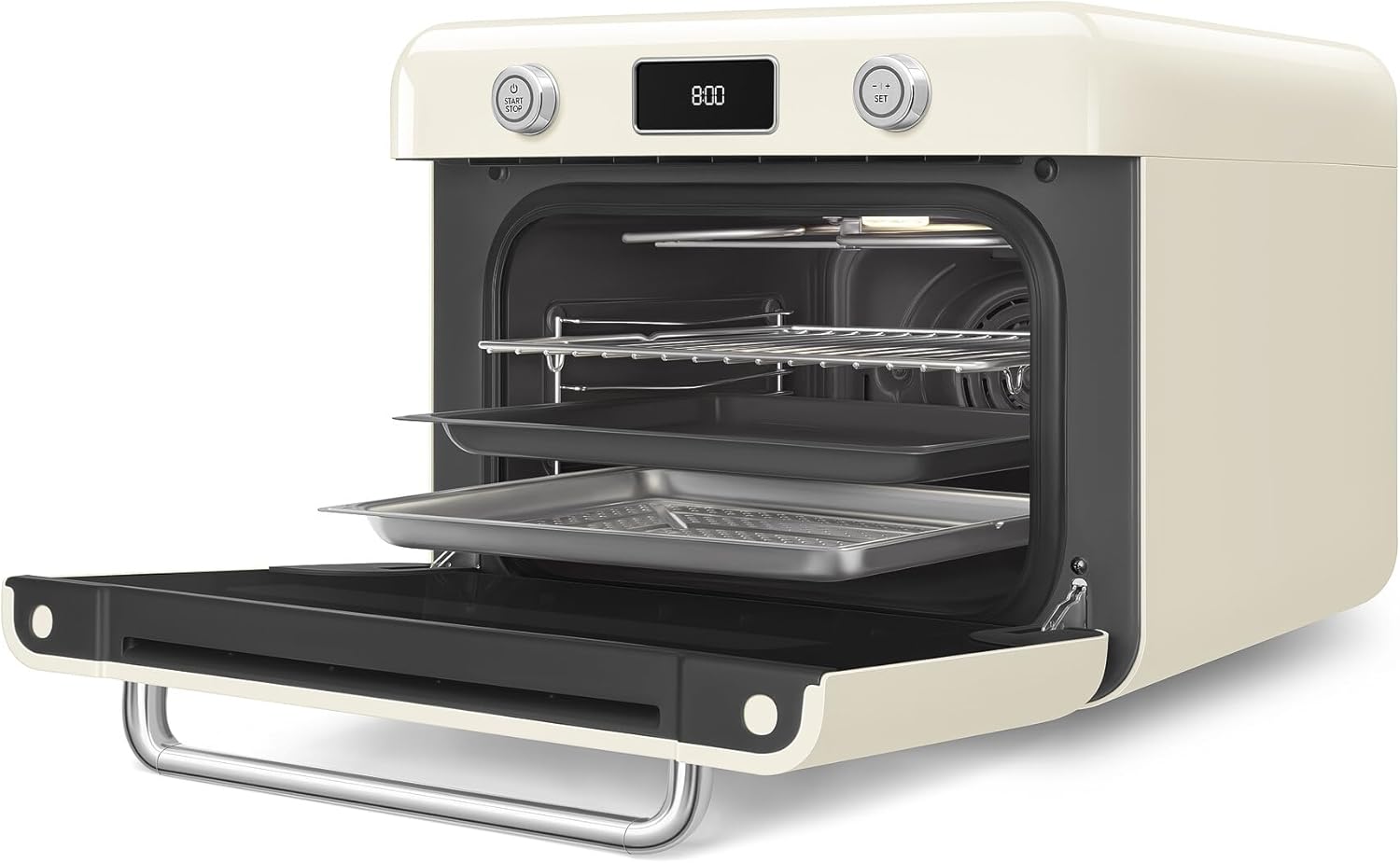 SMEG COF01Countertop Combi Oven - Multi-Function Grill, Air Fry, Steam, Bake, Convection, Defrost, and Warm, 10 Cooking Functions - Made In Italy