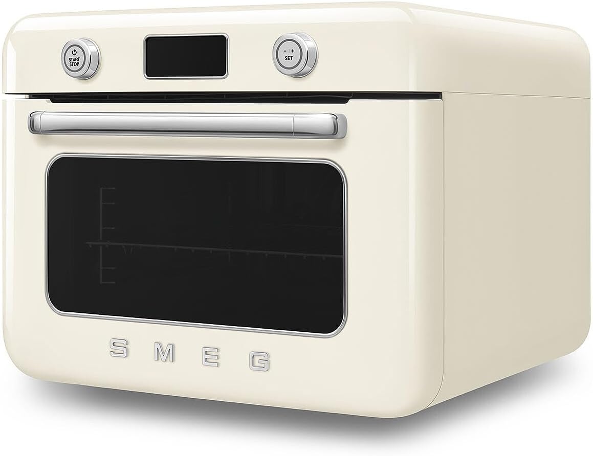 SMEG COF01Countertop Combi Oven - Multi-Function Grill, Air Fry, Steam, Bake, Convection, Defrost, and Warm, 10 Cooking Functions - Made In Italy