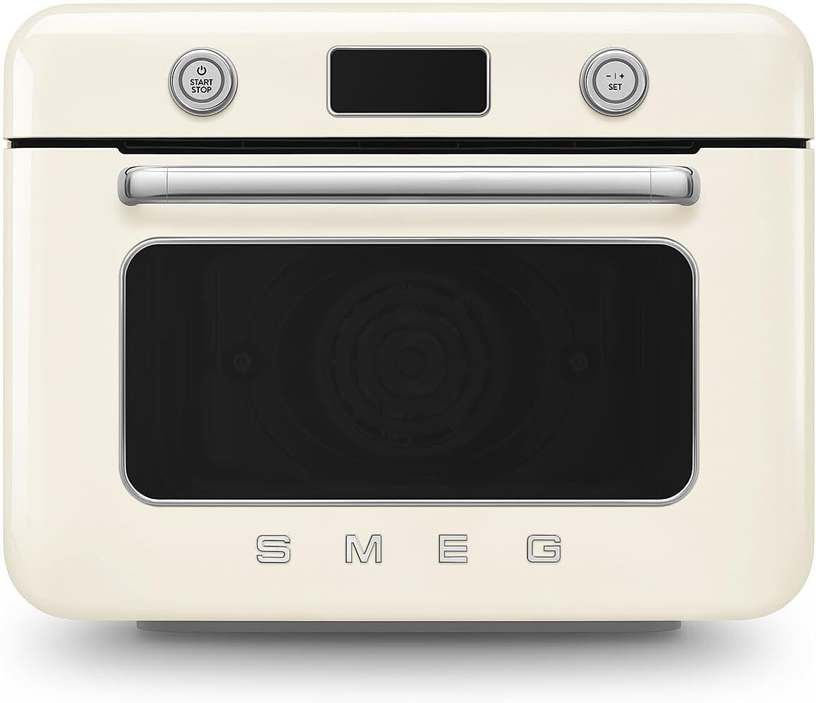 SMEG COF01Countertop Combi Oven - Multi-Function Grill, Air Fry, Steam, Bake, Convection, Defrost, and Warm, 10 Cooking Functions - Made In Italy
