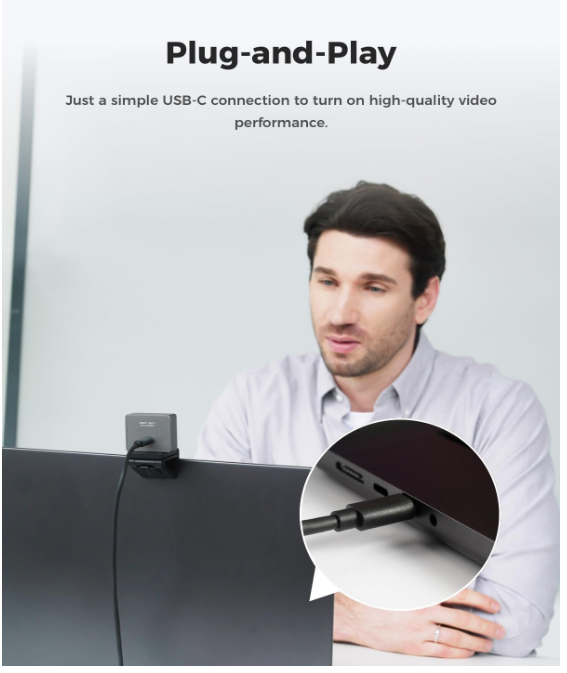 OBSBOT Meet 2-4K Webcam for PC with 1/2" Sensor, AI Framing & Autofocus