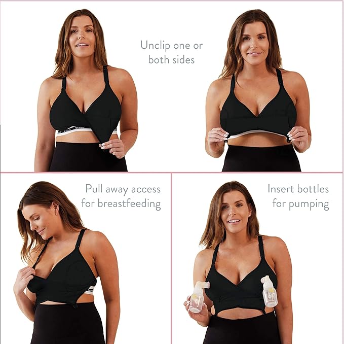 BRAVADO! DESIGNS Women's All-in-One Hands-Free Original Cotton Modal Pumping and Nursing Bra