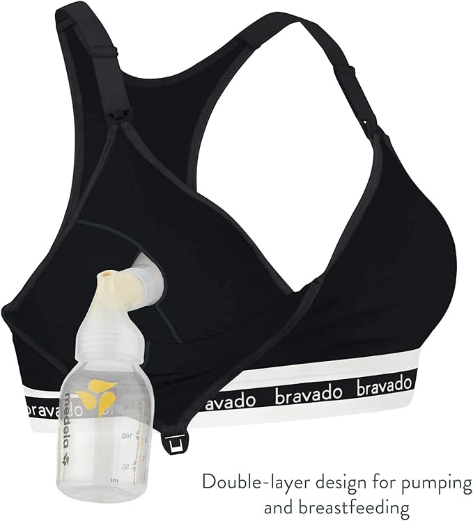 BRAVADO! DESIGNS Women's All-in-One Hands-Free Original Cotton Modal Pumping and Nursing Bra