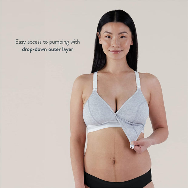 Bravado Designs Original Pumping and Nursing Sustainable Bra, Dove Heather