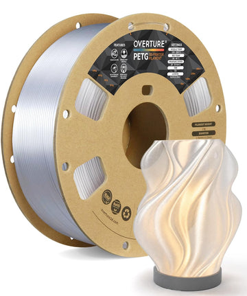 OVERTURE PETG Filament 1.75mm, High Speed 3D Printer Filament, Neatly Wound & Clog-Free, 1kg Spool (2.2lbs) Rapid PETG, Dimensional Accuracy +/- 0.02mm, Fit Most FDM Printers(Transparent)