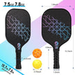 Pickleball Paddles Set of 2, USAPA Approved Carbon Fiber Pickleball Set, Lightweight Pickle Ball Paddle 2 Pack, 2 Outdoor Pickleball Balls, 2 Indoor Balls, 1 Bag