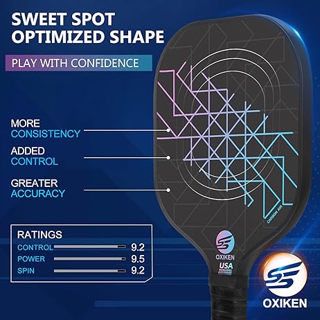 Pickleball Paddles Set of 2, USAPA Approved Carbon Fiber Pickleball Set, Lightweight Pickle Ball Paddle 2 Pack, 2 Outdoor Pickleball Balls, 2 Indoor Balls, 1 Bag