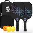 Pickleball Paddles Set of 2, USAPA Approved Carbon Fiber Pickleball Set, Lightweight Pickle Ball Paddle 2 Pack, 2 Outdoor Pickleball Balls, 2 Indoor Balls, 1 Bag