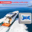 6 Channel Marine Amplifier Receiver - Waterproof Wireless Bridgeable Audio Amp for Stereo Speaker with 2000 Watt Power Dual MOSFET Supply, GAIN Level, RCA Inputs and LED Indicator - Pyle PLMRA620