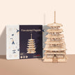 ROBOTIME 3D Puzzle for Adults Wooden Craft Kits DIY Model Building Kit (Five-Storied Pagoda) TGN02