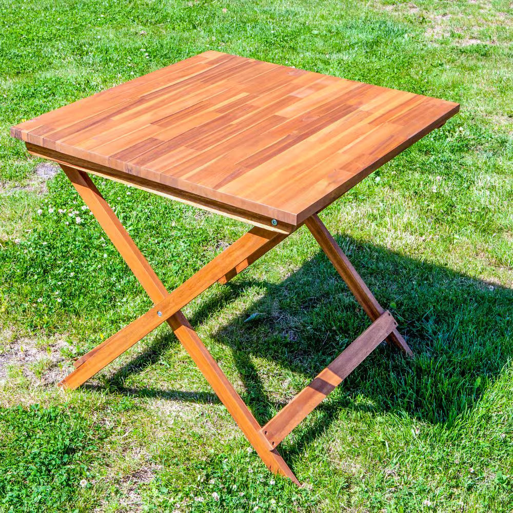 INTERBUILD 30 in L x 30 in W x 29 in H Acacia Sydney Folding Bistro Table ,Golden Teak