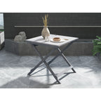 INTERBUILD Sydney 30 in L x 30 in W x 29 in H Acacia Folding Bistro Table, Dusk Grey