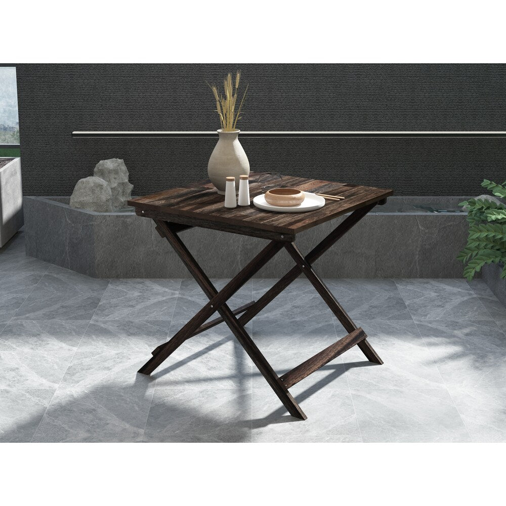INTERBUILD Sydney 30 in L x 30 in W x 29 in H Acacia Folding Bistro Table, Espresso