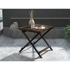 INTERBUILD Sydney 30 in L x 30 in W x 29 in H Acacia Folding Bistro Table, Espresso