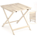 INTERBUILD Sydney 30 in L x 30 in W x 29 in H Acacia Folding Bistro Table, Organic White