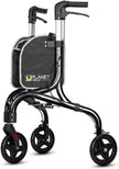 DEMO/ Planetwalk Premium 3 Wheel Rollator Walker for Seniors - Ultra Lightweight Foldable Walker for Elderly, Aluminum Three Wheel Mobility Aid, Black
