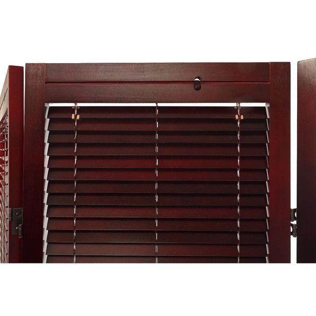 IH Casa Decor 3 Panel Adjustable Wooden Shutter Screen (Mahogany)