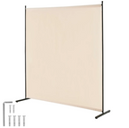 VEVOR 6FT Room Divider Single Panel Fabric Room Screen for Office Bedroom Beige
