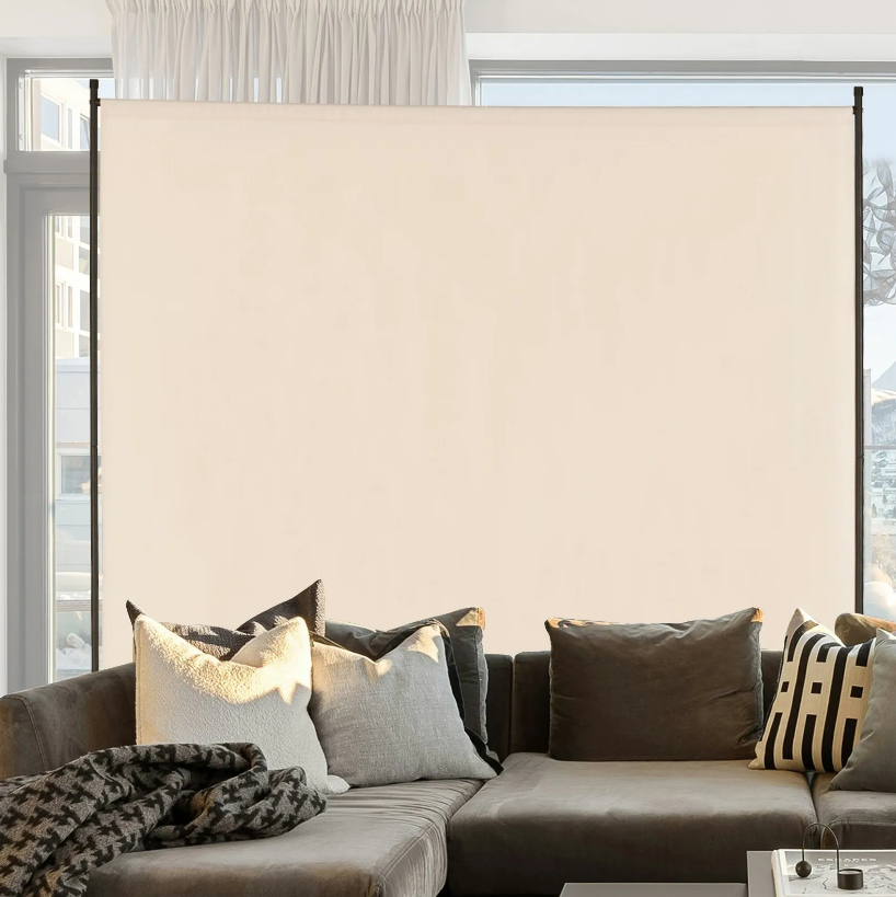 VEVOR 6FT Room Divider Single Panel Fabric Room Screen for Office Bedroom Beige