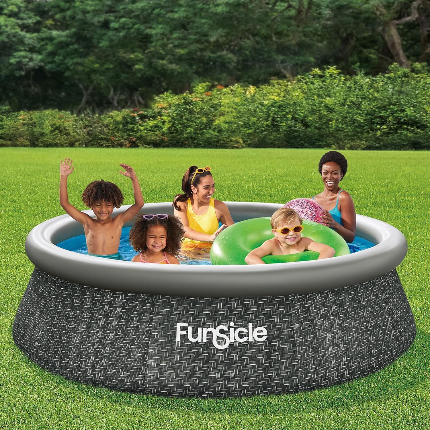 Funsicle 10' x 30'' QuickSet Ring Top Above Ground Swimming Pool, Herringbone,(P1A01030A)